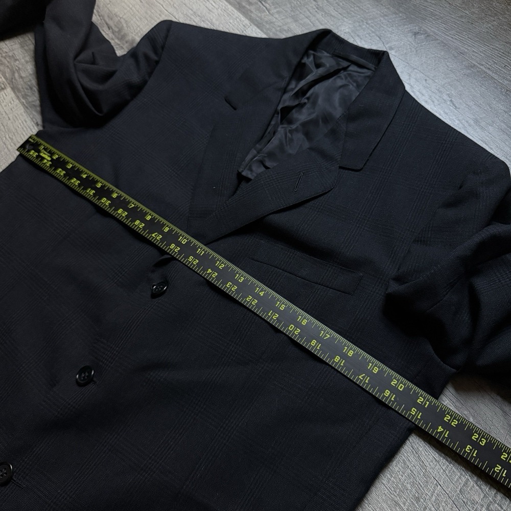 Vintage 80's Custom Hickey Freeman Union USA Made Black Glenn Plaid Suit Coat 42 - Picture 12 of 12